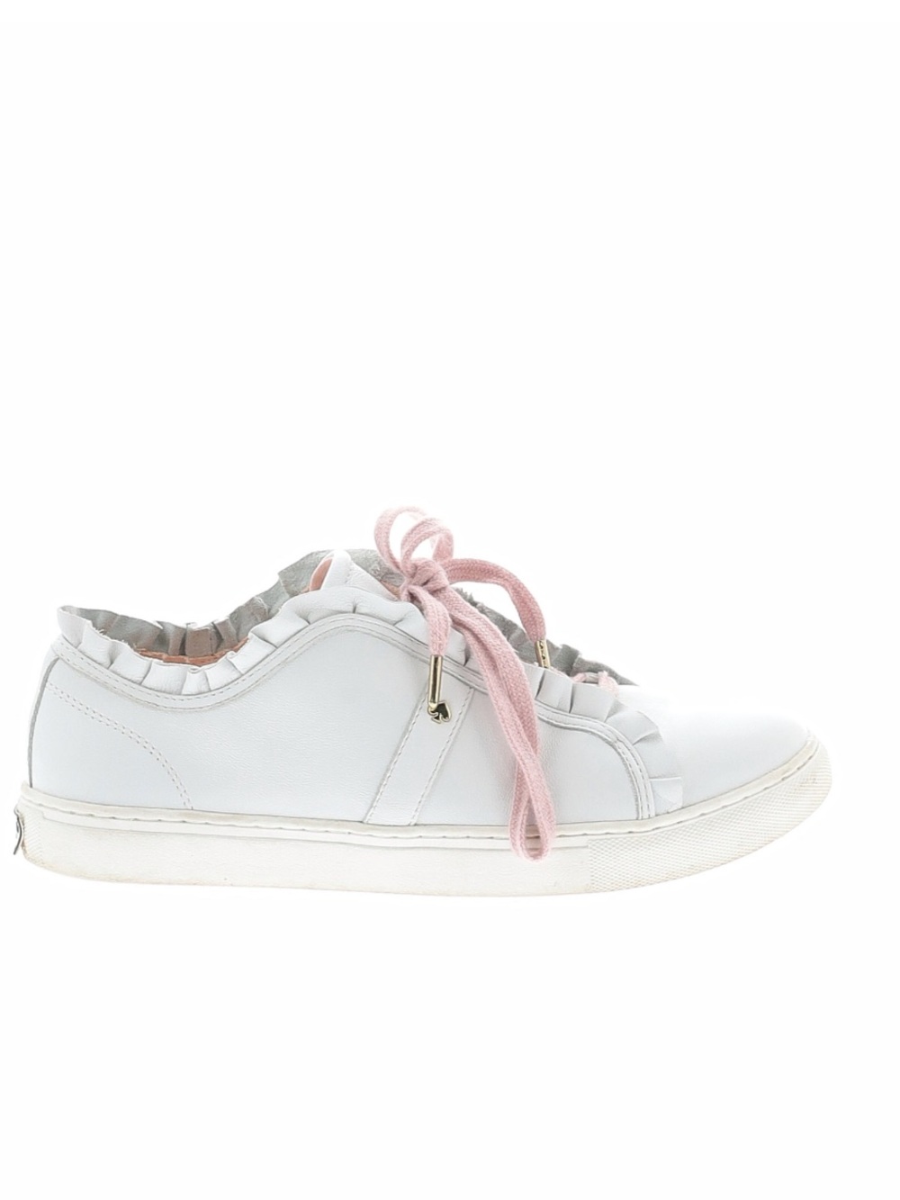 Kate Spade White Scalloped Sneaker with Pink Laces